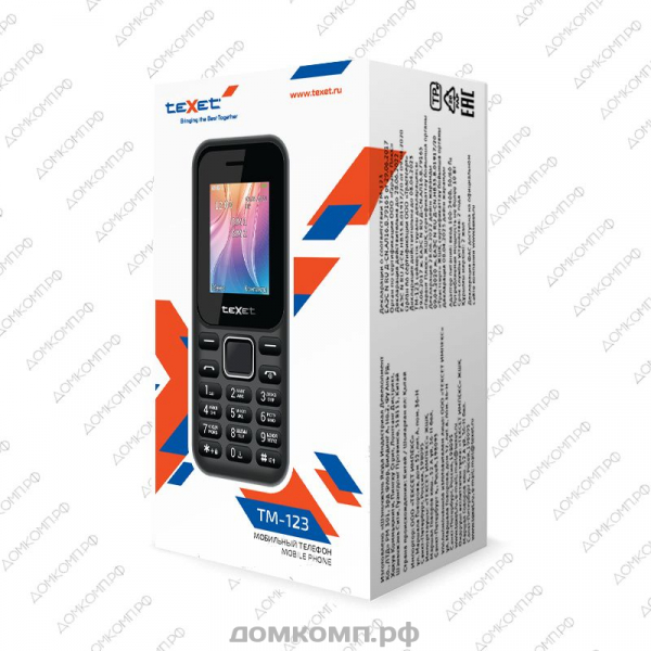 Мобильный телефон Texet TM-123 черный недорого. домкомп.рф